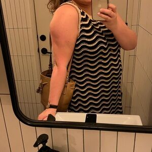 Old Navy Black and Tan Striped dress